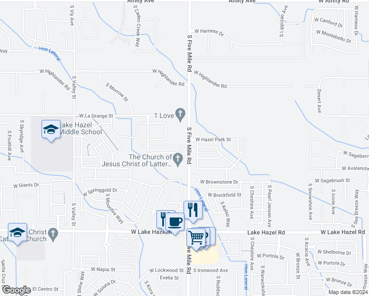 map of restaurants, bars, coffee shops, grocery stores, and more near 5 West Maile Place in Boise