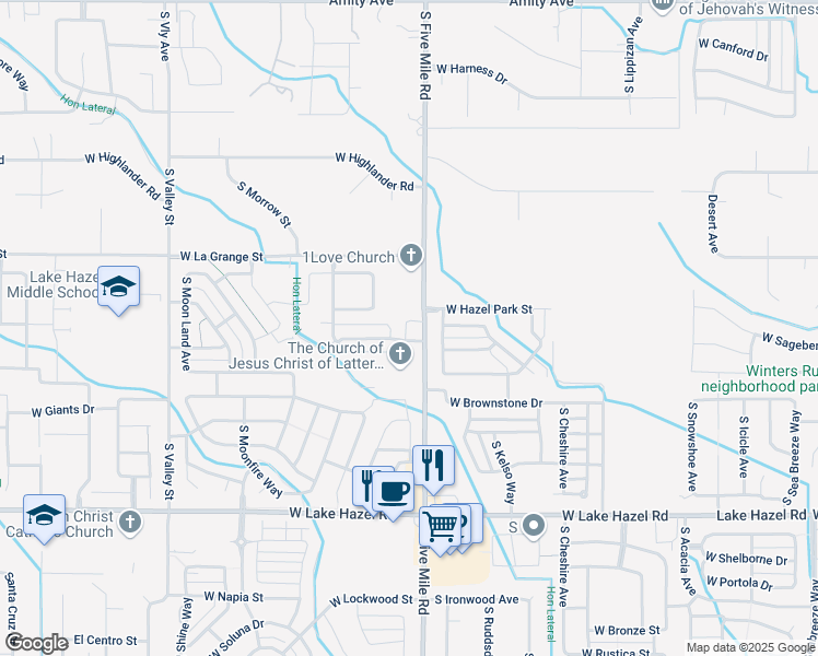 map of restaurants, bars, coffee shops, grocery stores, and more near 5 West Maile Place in Boise