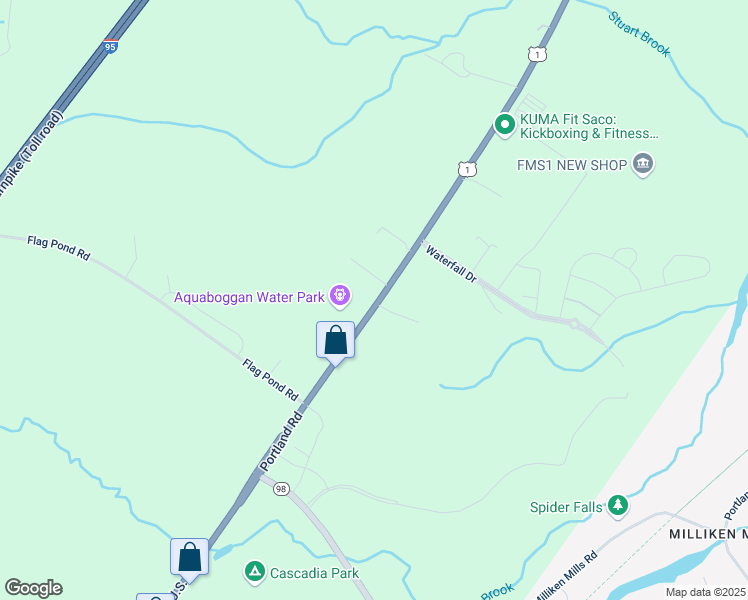 map of restaurants, bars, coffee shops, grocery stores, and more near 986 Blue Star Memorial Highway in Saco
