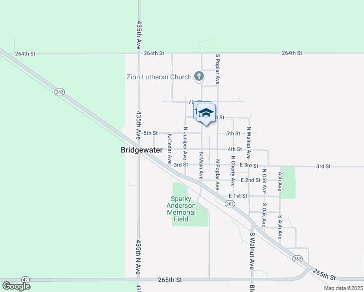 map of restaurants, bars, coffee shops, grocery stores, and more near 301 5th Street in Bridgewater
