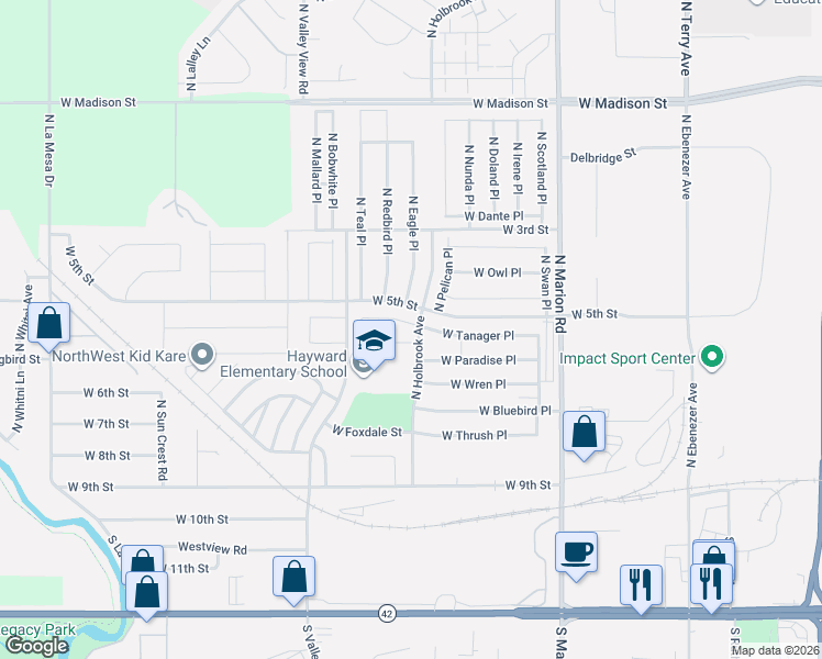 map of restaurants, bars, coffee shops, grocery stores, and more near in Sioux Falls