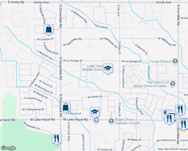 map of restaurants, bars, coffee shops, grocery stores, and more near West Heartwood Street in Boise