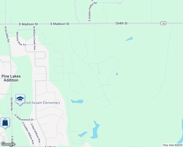 map of restaurants, bars, coffee shops, grocery stores, and more near 600 North Blue Spruce Place in Sioux Falls
