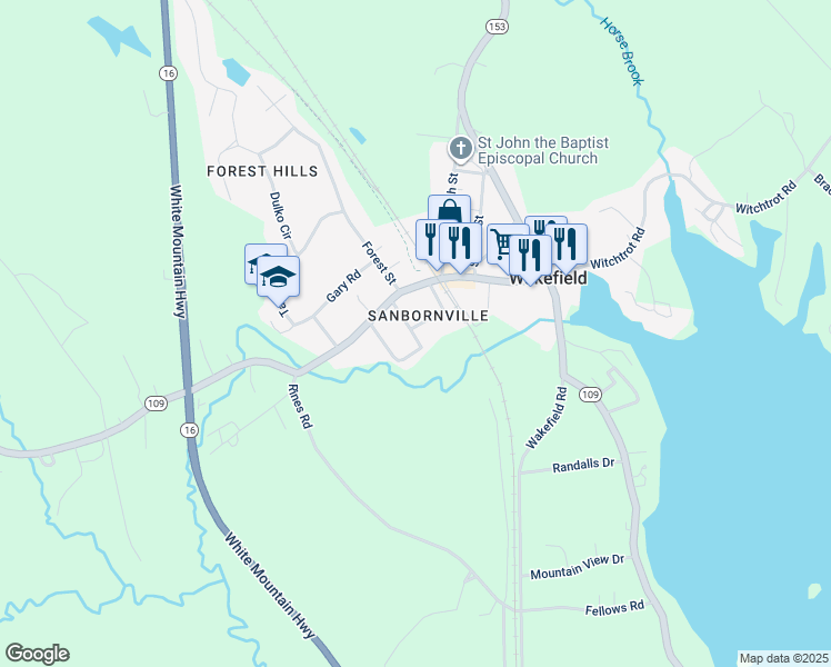 map of restaurants, bars, coffee shops, grocery stores, and more near in Wakefield