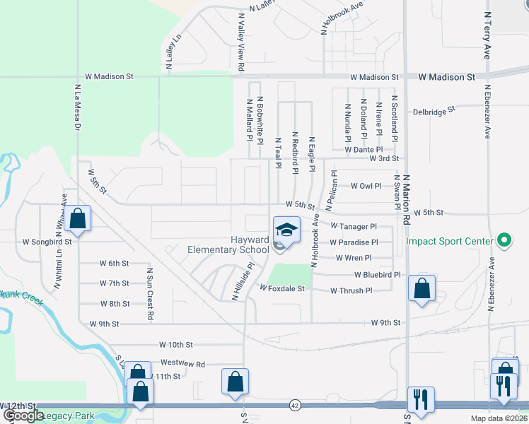 map of restaurants, bars, coffee shops, grocery stores, and more near 571-599 N Valley View Rd in Sioux Falls