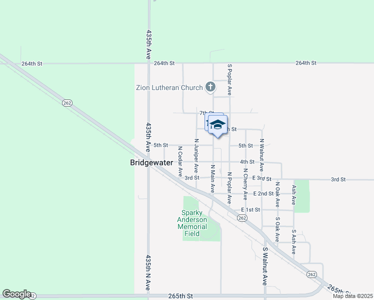 map of restaurants, bars, coffee shops, grocery stores, and more near 301 5th Street in Bridgewater