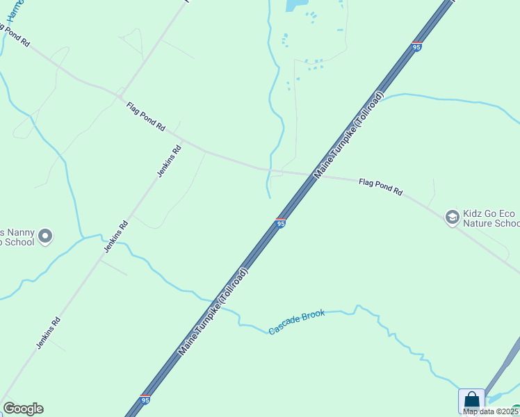 map of restaurants, bars, coffee shops, grocery stores, and more near 176 Flag Pond Road in Saco