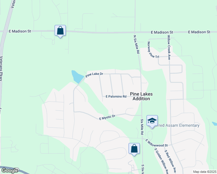 map of restaurants, bars, coffee shops, grocery stores, and more near 608 North Appaloosa Trail in Sioux Falls