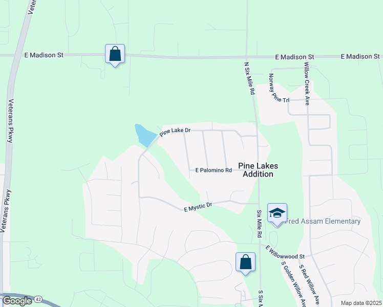 map of restaurants, bars, coffee shops, grocery stores, and more near 608 North Appaloosa Trail in Sioux Falls