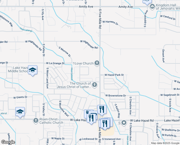map of restaurants, bars, coffee shops, grocery stores, and more near 5552 South Plumbdale Avenue in Boise
