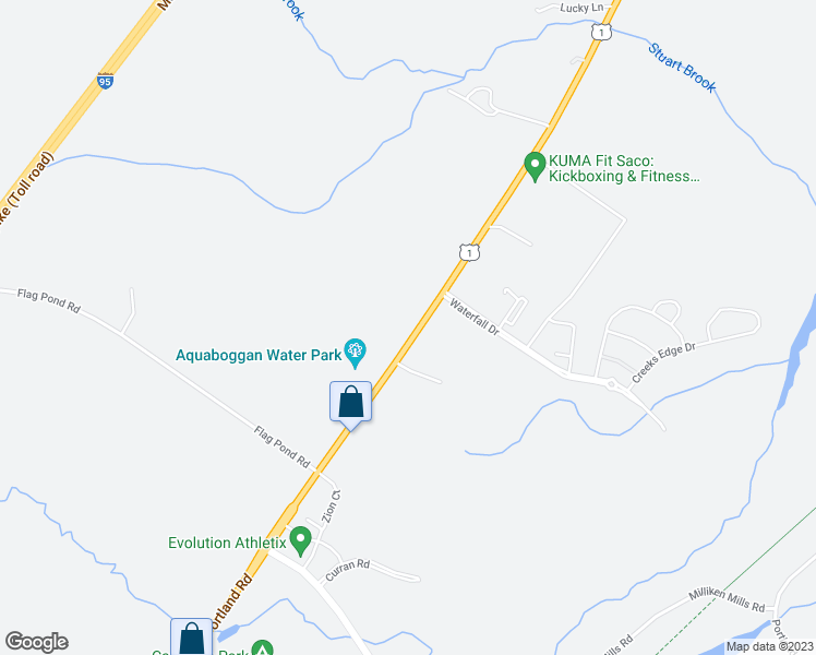 map of restaurants, bars, coffee shops, grocery stores, and more near 986 Blue Star Memorial Highway in Saco