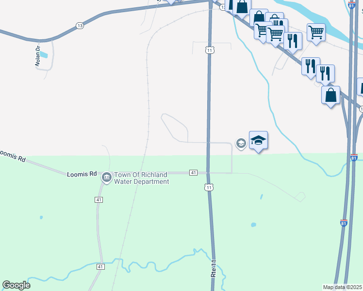map of restaurants, bars, coffee shops, grocery stores, and more near 23 Bella Road in Pulaski
