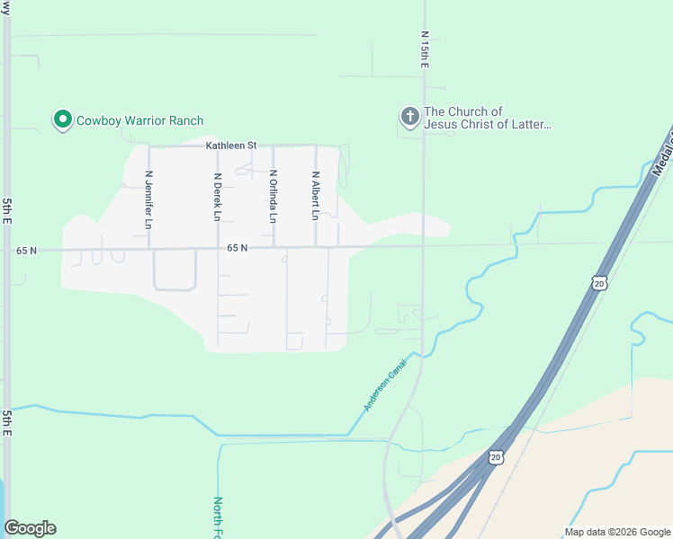 map of restaurants, bars, coffee shops, grocery stores, and more near 6410 North 13th East in Idaho Falls