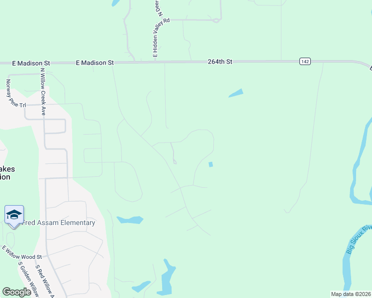 map of restaurants, bars, coffee shops, grocery stores, and more near 600 North Blue Spruce Place in Sioux Falls