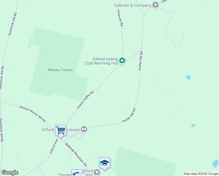 map of restaurants, bars, coffee shops, grocery stores, and more near 109 Cherry Valley Road in Gilford