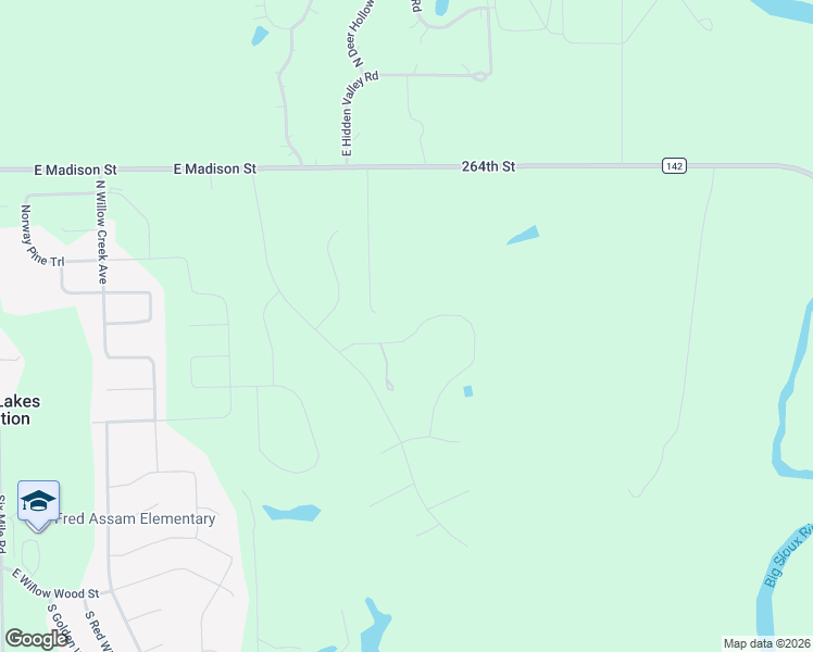 map of restaurants, bars, coffee shops, grocery stores, and more near 800 North Blue Spruce Place in Sioux Falls