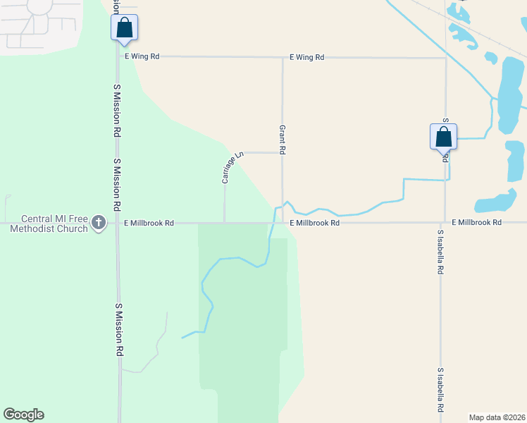 map of restaurants, bars, coffee shops, grocery stores, and more near 4381-4471 E Millbrook Rd in Mt Pleasant