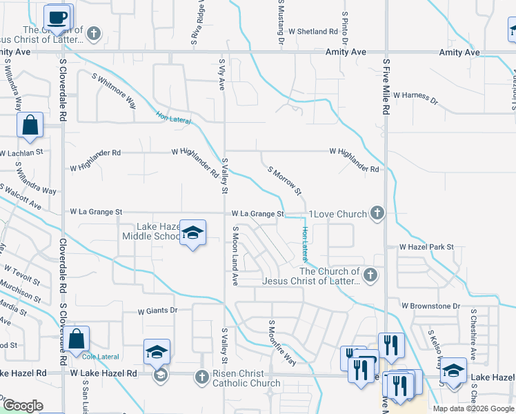 map of restaurants, bars, coffee shops, grocery stores, and more near 11210 West La Grange Street in Boise