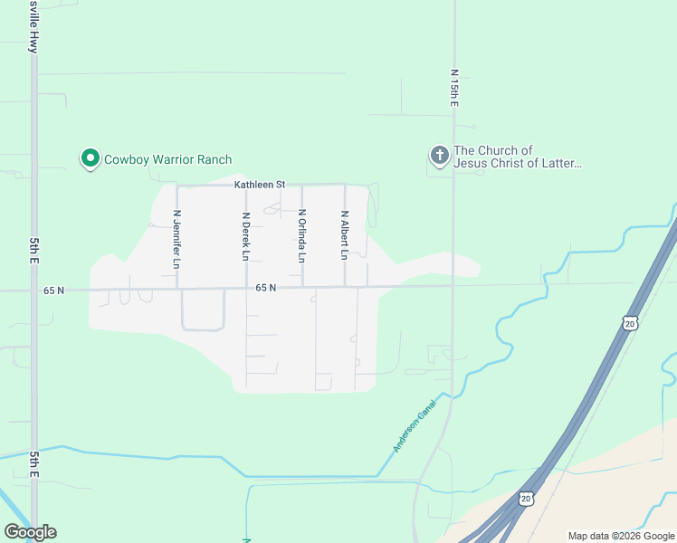 map of restaurants, bars, coffee shops, grocery stores, and more near 6531 North Albert Lane in Idaho Falls