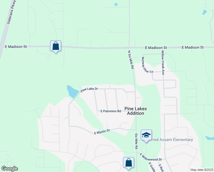 map of restaurants, bars, coffee shops, grocery stores, and more near Lakeview Road in Sioux Falls