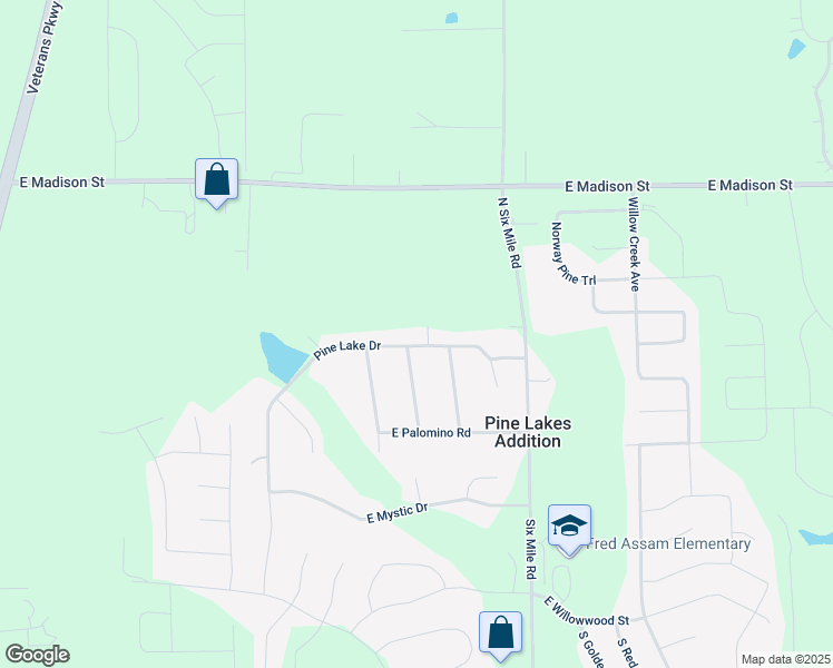 map of restaurants, bars, coffee shops, grocery stores, and more near Lakeview Road in Sioux Falls