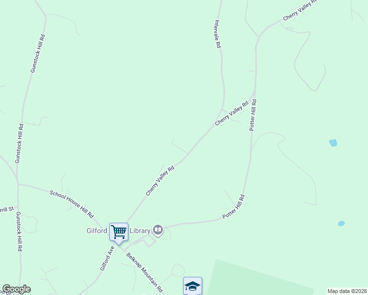 map of restaurants, bars, coffee shops, grocery stores, and more near 103 Cherry Valley Road in Gilford