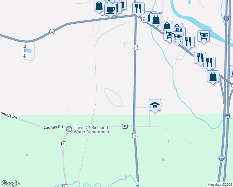 map of restaurants, bars, coffee shops, grocery stores, and more near 1895 County Road 41 in Pulaski