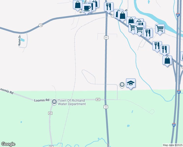 map of restaurants, bars, coffee shops, grocery stores, and more near 1895 County Road 41 in Pulaski