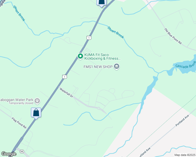 map of restaurants, bars, coffee shops, grocery stores, and more near 21 Dawn Marie Drive in Saco