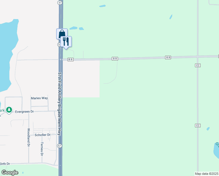 map of restaurants, bars, coffee shops, grocery stores, and more near N413 Stoney Birch Road in Random Lake