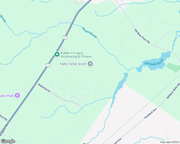 map of restaurants, bars, coffee shops, grocery stores, and more near 3 Eastview Pkwy in Saco