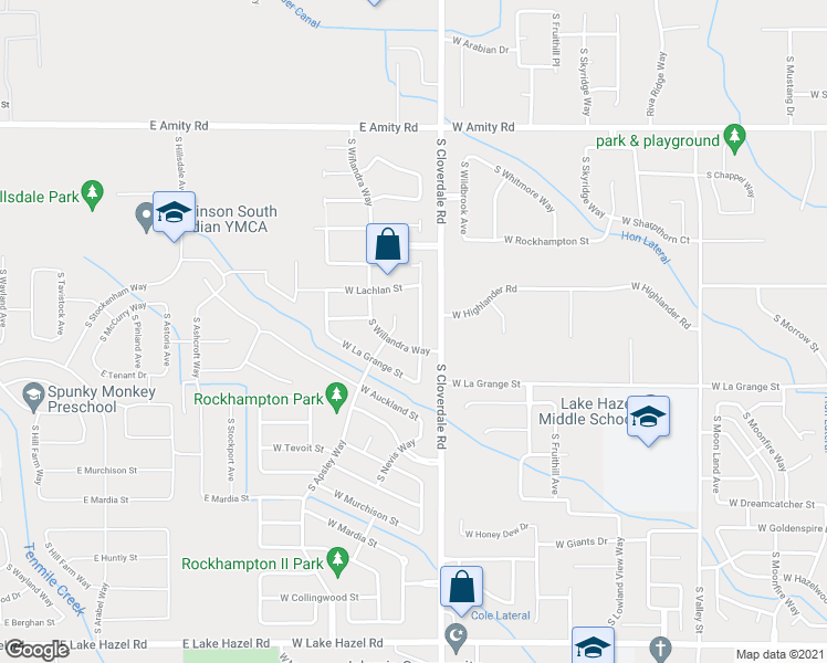 map of restaurants, bars, coffee shops, grocery stores, and more near 5223 South Staaten Avenue in Boise