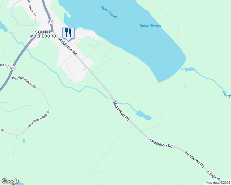 map of restaurants, bars, coffee shops, grocery stores, and more near 126 Middleton Road in Wolfeboro