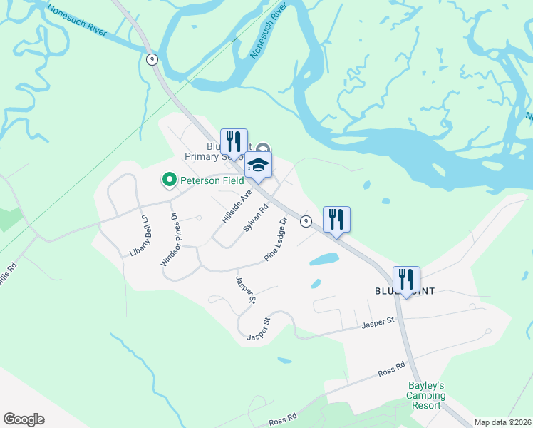 map of restaurants, bars, coffee shops, grocery stores, and more near 4 Sylvan Road in Scarborough