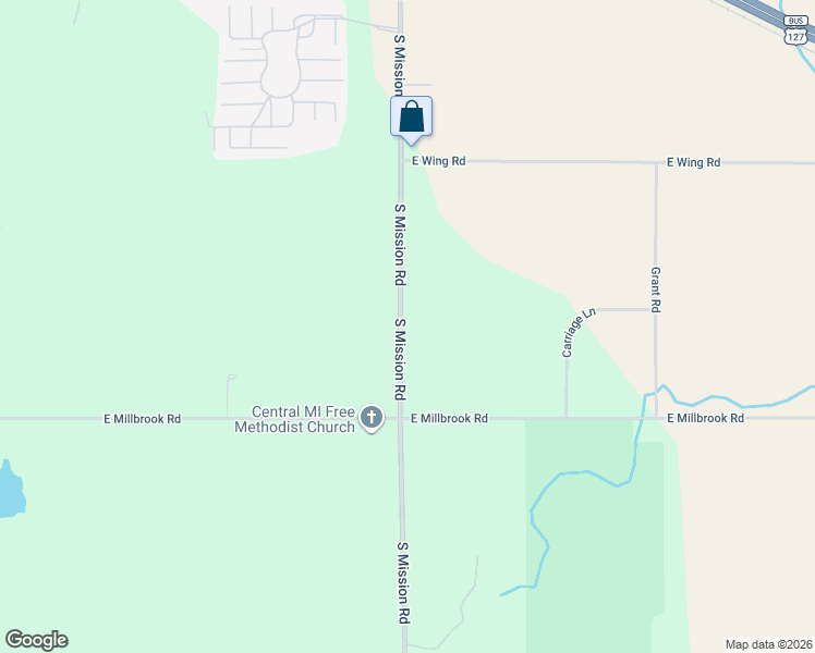 map of restaurants, bars, coffee shops, grocery stores, and more near 5838 South Mission Road in Mount Pleasant