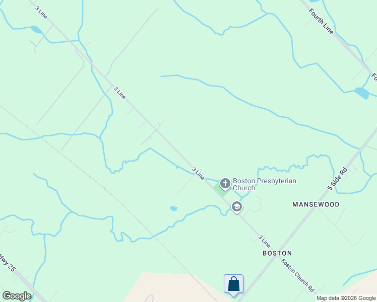 map of restaurants, bars, coffee shops, grocery stores, and more near 9297 3 Line in Milton