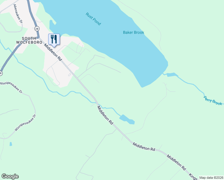 map of restaurants, bars, coffee shops, grocery stores, and more near 116 Middleton Road in Wolfeboro