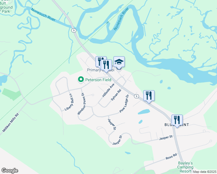 map of restaurants, bars, coffee shops, grocery stores, and more near 3 Kennedy Drive in Scarborough