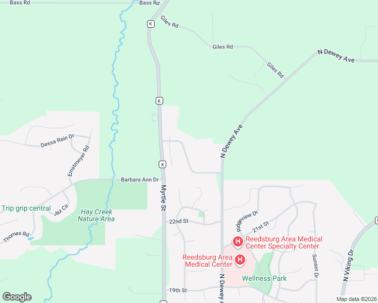 map of restaurants, bars, coffee shops, grocery stores, and more near 915 Hay Creek Trail in Reedsburg