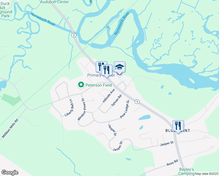 map of restaurants, bars, coffee shops, grocery stores, and more near 3 Kennedy Drive in Scarborough