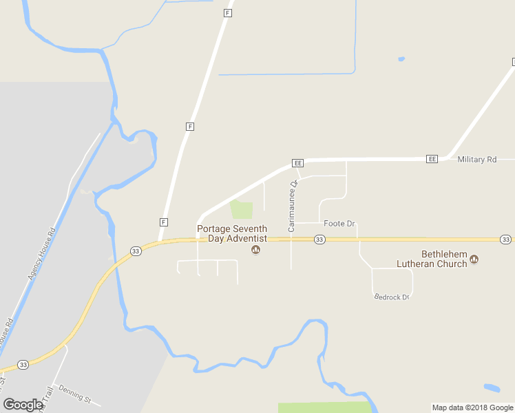 map of restaurants, bars, coffee shops, grocery stores, and more near 2412 Wild Rose Court in Portage
