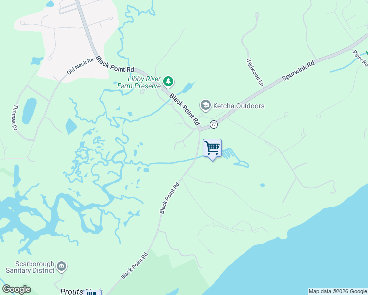 map of restaurants, bars, coffee shops, grocery stores, and more near 9 Sandpiper Cove in Scarborough