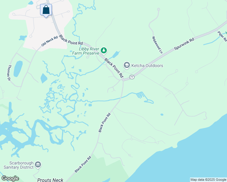 map of restaurants, bars, coffee shops, grocery stores, and more near 9 Sandpiper Cove in Scarborough