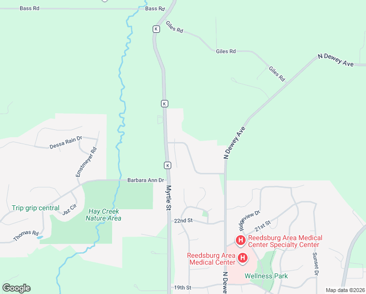 map of restaurants, bars, coffee shops, grocery stores, and more near 2462 Russell Court in Reedsburg