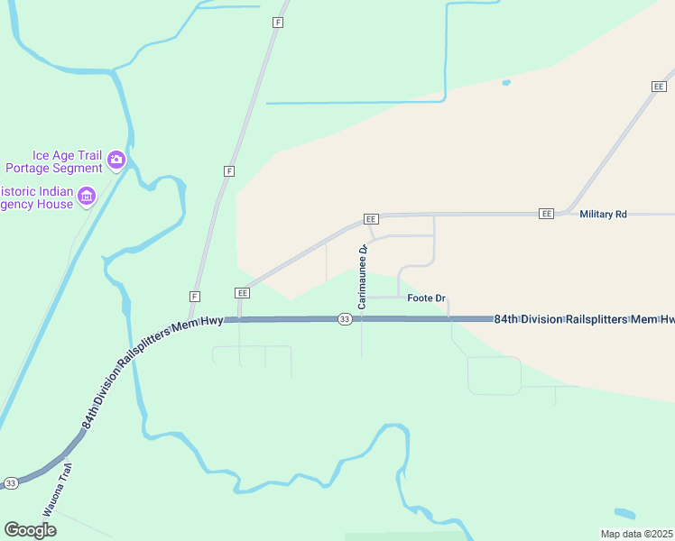 map of restaurants, bars, coffee shops, grocery stores, and more near 2412 Wild Rose Court in Portage