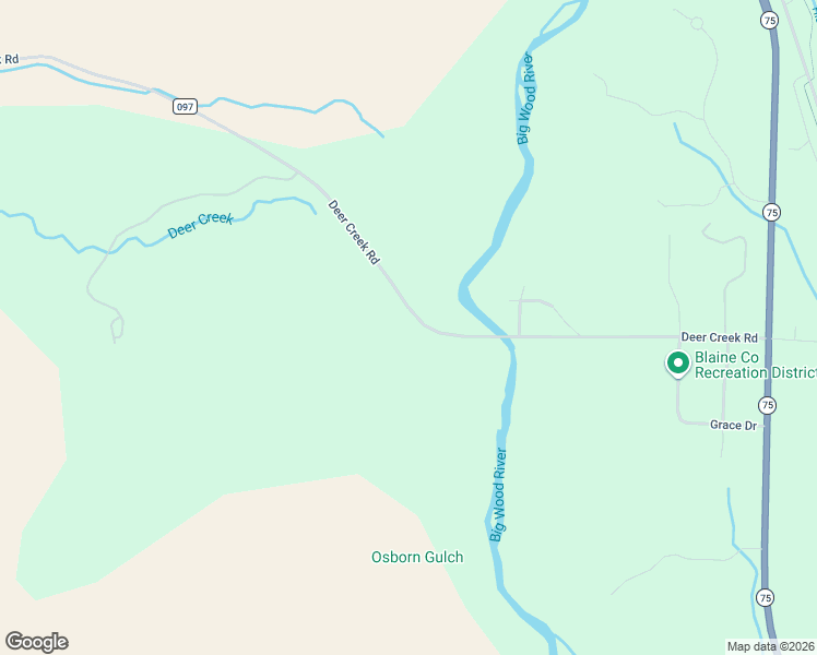 map of restaurants, bars, coffee shops, grocery stores, and more near National Forest Development Road 097 in Hailey