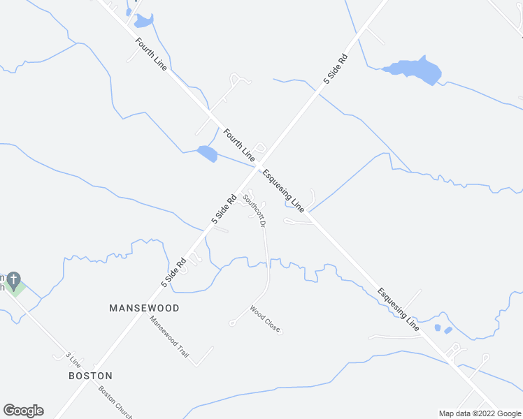 map of restaurants, bars, coffee shops, grocery stores, and more near 2030 Southcott Drive in Milton