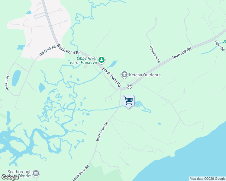 map of restaurants, bars, coffee shops, grocery stores, and more near 9 Sandpiper Cove in Scarborough