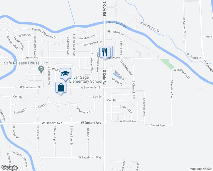map of restaurants, bars, coffee shops, grocery stores, and more near 7380 Snohomish Street in Boise