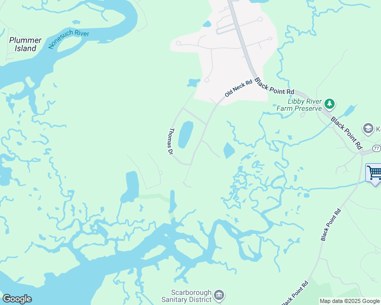map of restaurants, bars, coffee shops, grocery stores, and more near 35 Old Neck Road in Scarborough